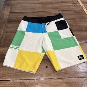 QUIKSILVER Trunks Mens 30 Abstract  Board Shorts VTG Y2K